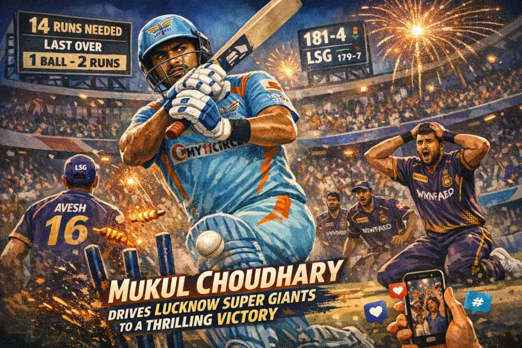 Mukul Choudhary Drives Lucknow Super Giants to a Nervy IPL Victory Over KKR